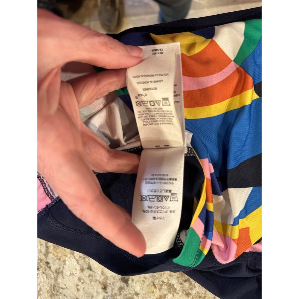 RLX Ralph Lauren Girls Navy Multi Geometric Abstract Quarter Zip Top Size S 7 - Picture 11 of 12
